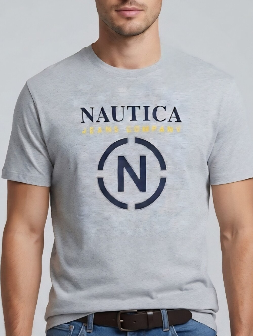 NWT Nautica Jeans Co. Gray Graphic Logo Tee T-Shirt Men's Size XL